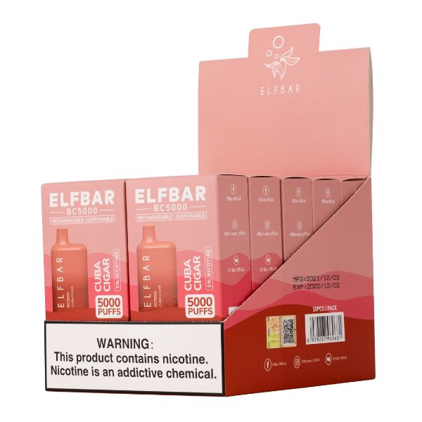 Elf Bar BC5000 5000 Puffs Rechargeable Vape Disposable 10mL 10 Pack - $40.46 eJuices.co Elf Bar BC5000 5000 Puffs Rechargeable Vape Disposable 10mL 10 Pack - $40.46 eJuices.co