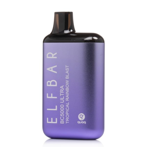 Elf Bar BC5000 Ultra 5000 Puffs Rechargeable Vape Disposable 13mL Best Flavor Tropical Rainbow Blast