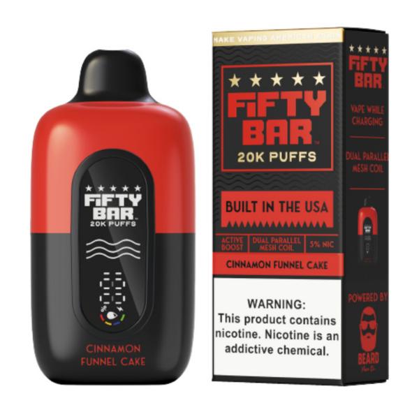 Fifty Bar V2 20000 Puff Disposable (Texas Compliant)-Black Series - Cinnamon Funnel Cake-Single Disposable-5%-18mL