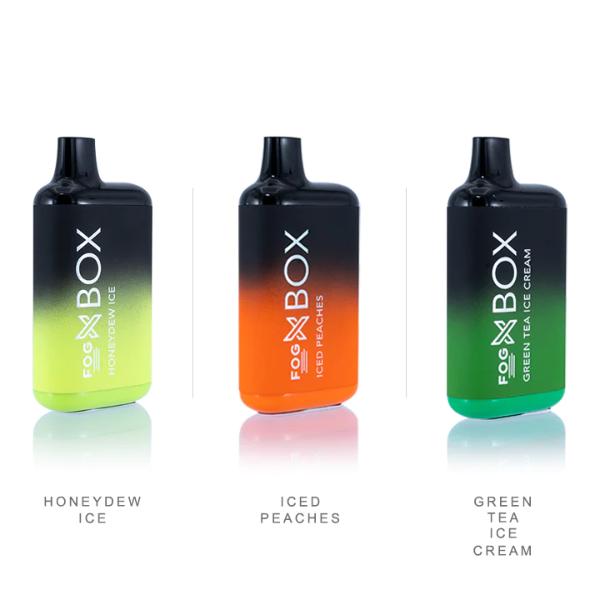 Fog X Box 6000 Puffs Disposable Vape 10-Pack Best Flavors Honeydew Ice Iced Peaches Green Tea Ice Cream