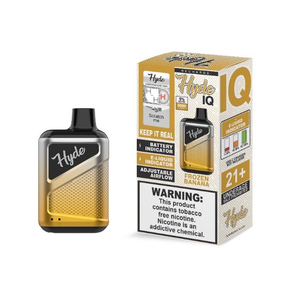 Frozen Banana Hyde IQ 5000 Puffs Single Disposable Bulk Price Deal!
