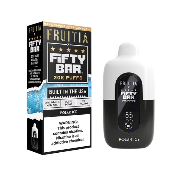 Fruitia x Fifty Bar 20,000 Puffs Disposable (Texas Compliant) Polar Ice