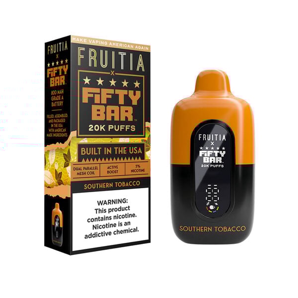 Fruitia x Fifty Bar 20,000 Puffs Disposable (Texas Compliant) Southern Tobacco