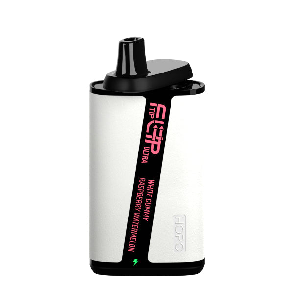 Best Deal HOPO FLIPTIP Ultra 10000 Puffs Disposable Vape 18mL White Gummy Raspberry Watermelon