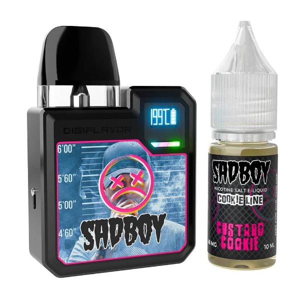 Geekvape Digi-Q Kit + Daddy's Vapor Salts (10mL)-Black/Custard Cookie