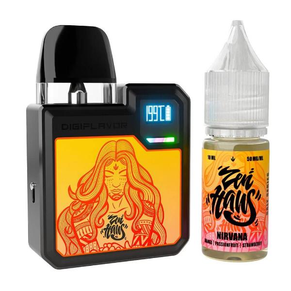 Geekvape Digi-Q Kit + Daddy's Vapor Salts (10mL)-Black/Nirvana
