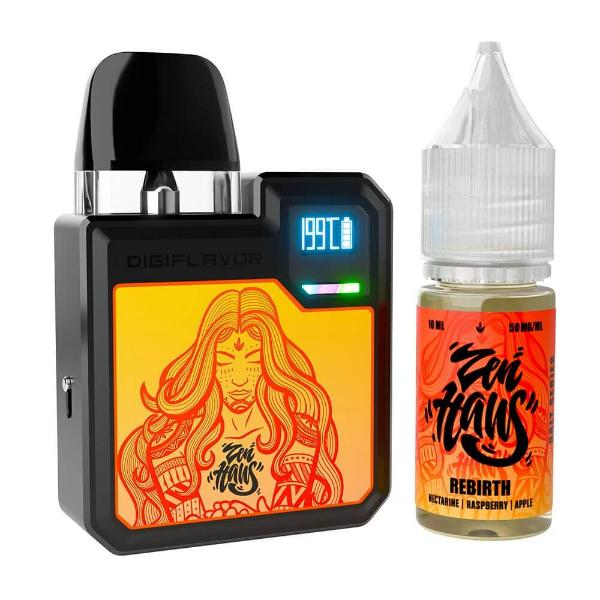 Geekvape Digi-Q Kit + Daddy's Vapor Salts (10mL)-Black/Rebirth