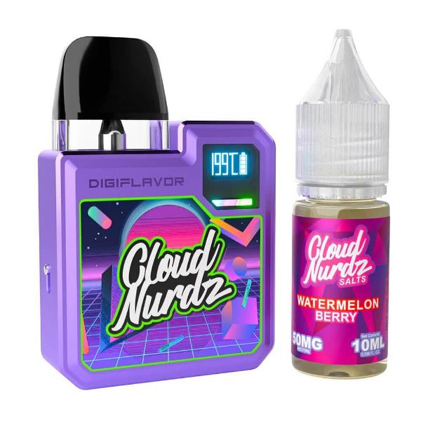 Geekvape Digi-Q Kit + Daddy's Vapor Salts (10mL)-Purple/Watermelon Berry