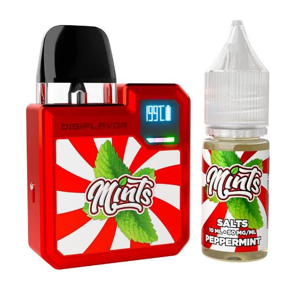 Geekvape Digi-Q Kit + Daddy's Vapor Salts (10mL)-Red/Peppermint