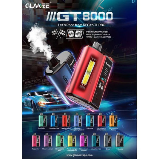 Glamee GT 8000Puffs Disposable Vape 16mL Best Flavors