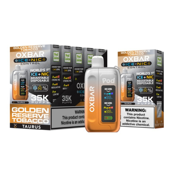 OXBAR x Pod Juice ICE-NIC Control 35,000 Puffs Disposable - Golden Reserve Tobacco