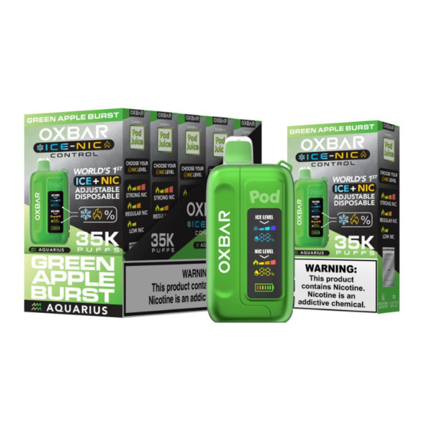 OXBAR x Pod Juice ICE-NIC Control 35,000 Puffs Disposable - Green Apple Burst