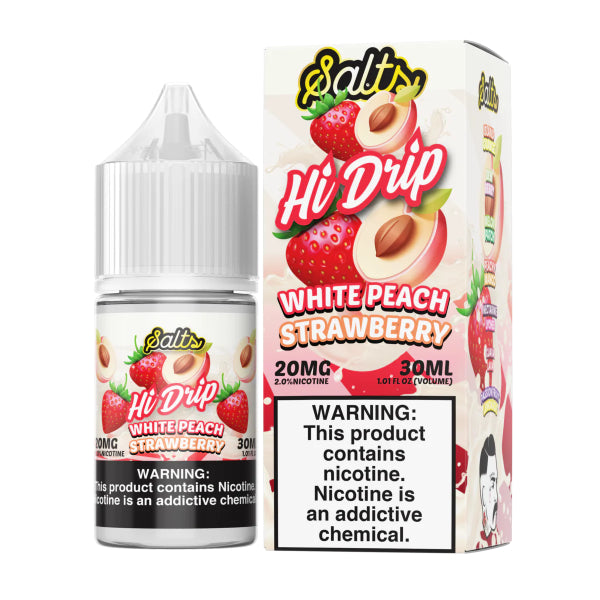 Hi-Drip Salts 30mL Vape Juice Best Flavor White Peach Strawberry