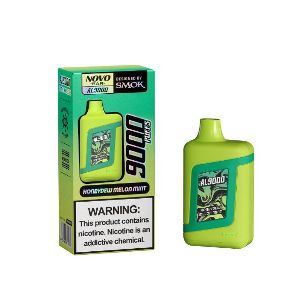 SMOK Novo Bar AL9000 Puffs Disposable Vape 15mL Best Flavor Honeydew Melon Mint
