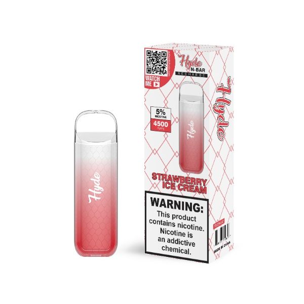 Hyde N-Bar Recharge Disposable Vape 10 Pack Best Flavor Strawberry Ice Cream