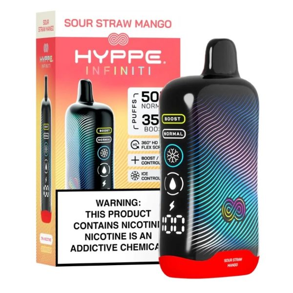 Hyppe Infiniti 50,000 Puffs Disposable Sour Straw Mango