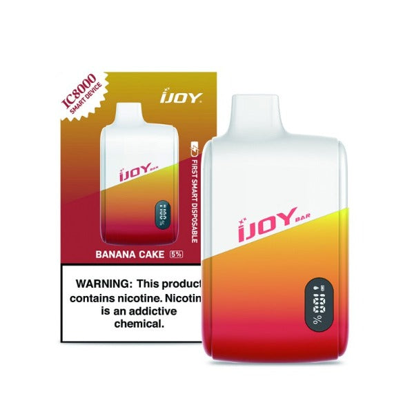 iJoy Bar IC8000 8000 Puffs Rechargeable Disposable Vape 18mL Banana Cake