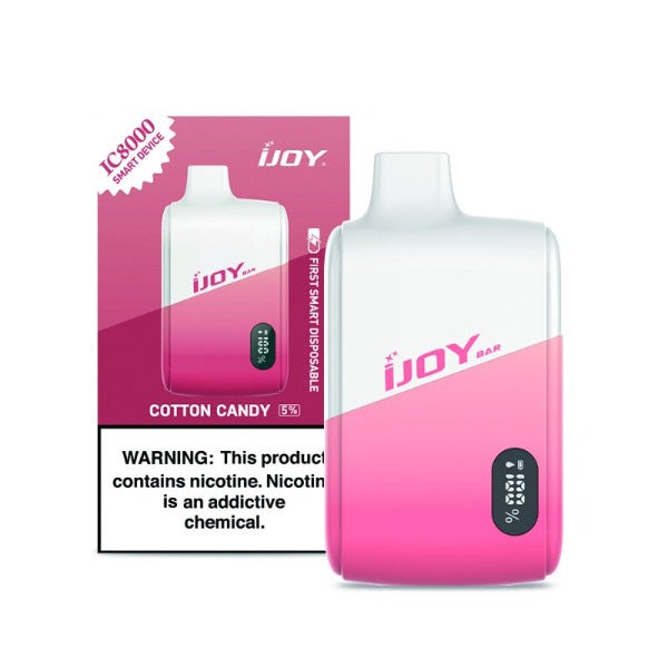 iJoy Bar IC8000 8000 Puffs Rechargeable Disposable Vape 18mL Cotton Candy