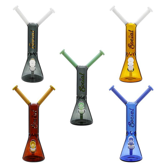 Social Glass JAKIRO Twin-Headed Dragon Beaker Waterpipe