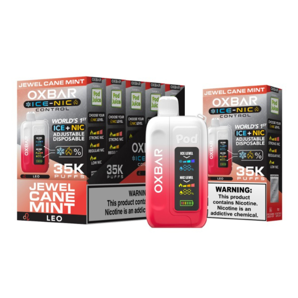 OXBAR x Pod Juice ICE-NIC Control 35,000 Puffs Disposable - Jewel Cane Mint