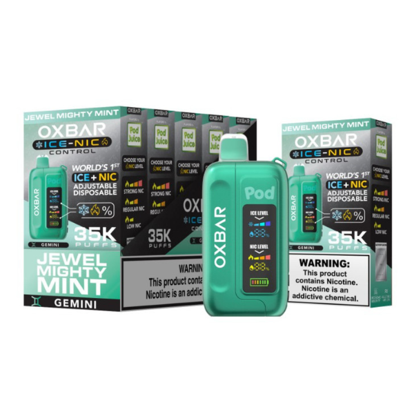 OXBAR x Pod Juice ICE-NIC Control 35,000 Puffs Disposable - Jewel Mighty Mint