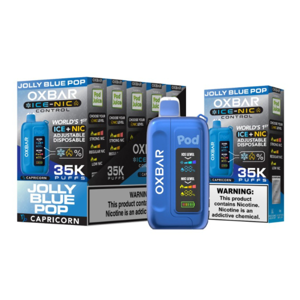 OXBAR x Pod Juice ICE-NIC Control 35,000 Puffs Disposable - Jolly Blue Pop