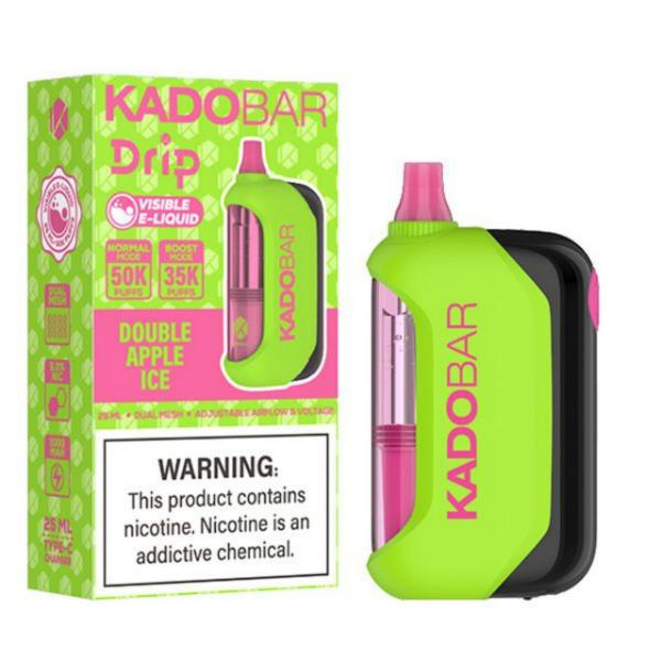 KadoBar Drip 50K Puff Disposable-Double Apple Ice-Single Disposable-5%-25mL