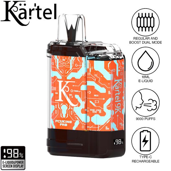 Kartel 9k by Vapmod 9000 Puffs 18mL Disposable Vape Best Flavor  Fcuking Fab