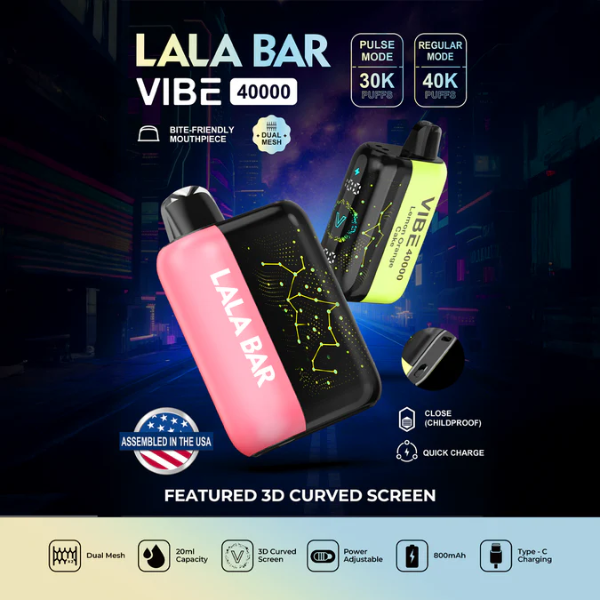 LALA BAR Vibe 40K Puff Disposable Device - TEXAS COMPLIANT VERSION