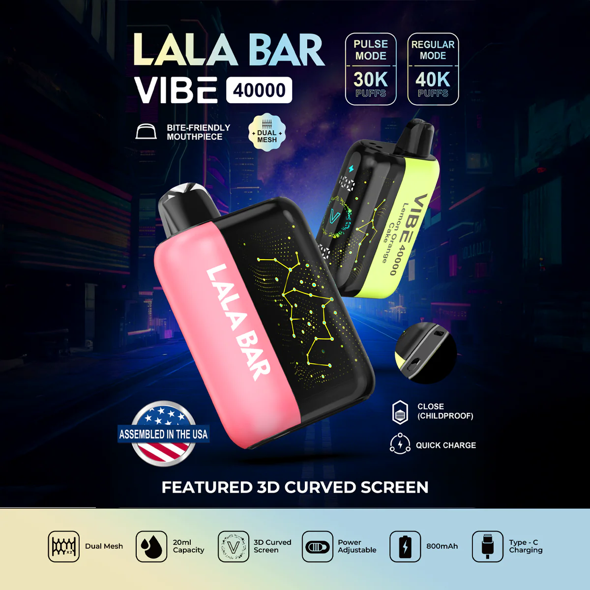 LaLa Bar Vibe 40,000 Puffs Disposable
