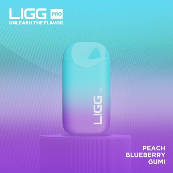 LIGG Pro 5500 Puff Rechargeable Disposable - Peach Blueberry Gumi