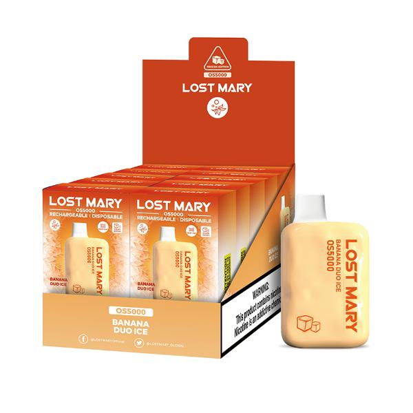 Best Deal Lost Mary OS5000 Disposable Vape by Elf Bar 10-Pack 13mL Banana Duo Ice