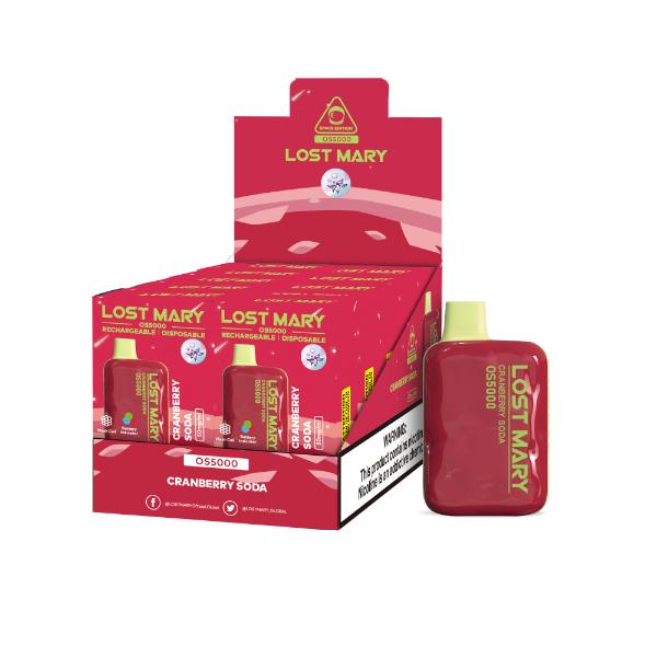 Best Deal Lost Mary OS5000 Disposable Vape by Elf Bar 10-Pack 13mL Cranberry Soda