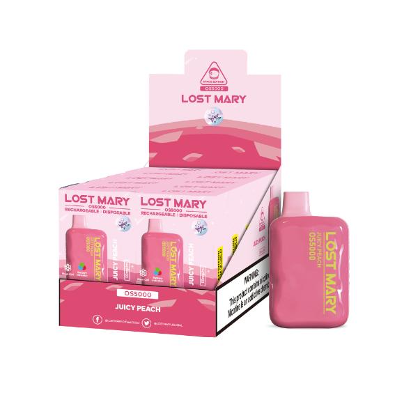 Best Deal Lost Mary OS5000 Disposable Vape by Elf Bar 10-Pack 13mL Juicy Peach