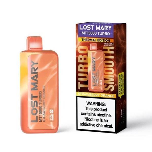 Lost Mary MT15000 Turbo Rechargeable Vape - Strawberry Orange