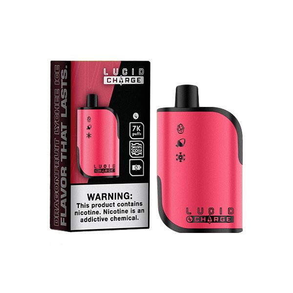 Best Deal Lucid Charge 7000 Puffs Disposable Vape 14mL Dragon Lychee Ice