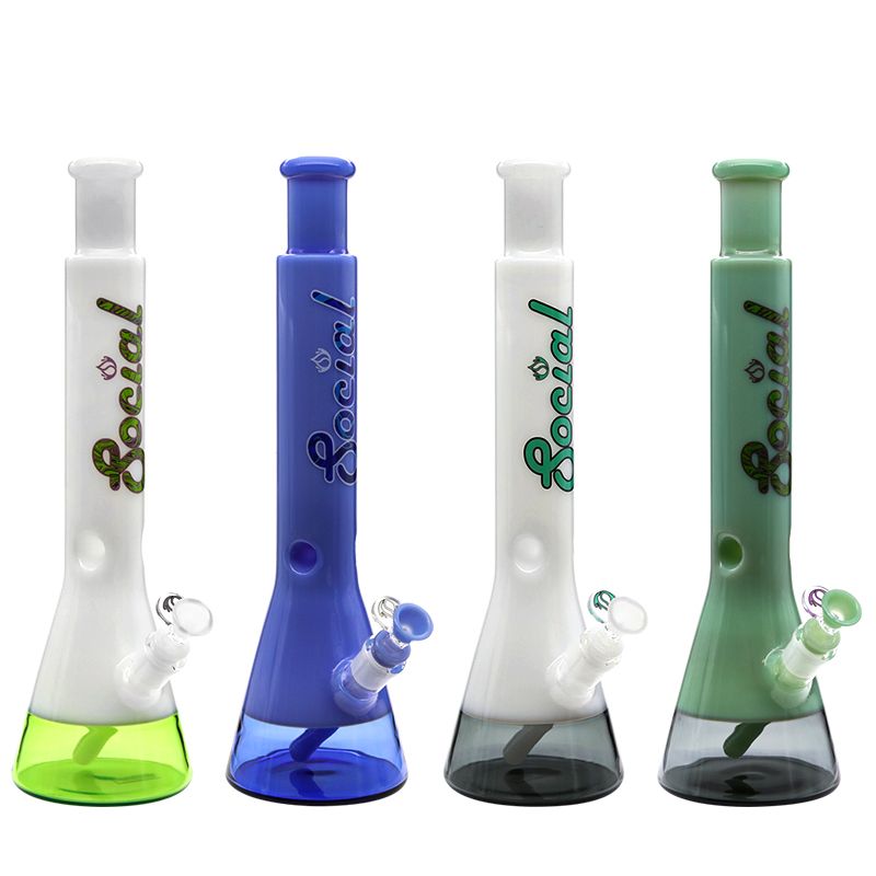 Best Deal Social Glass MARSHMELLOW Slyme Dual-Colored Beaker Waterpipe