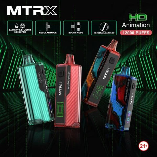 MTRX 12000 Puffs Disposable Vape 15mL 5 Pack Best Flavors