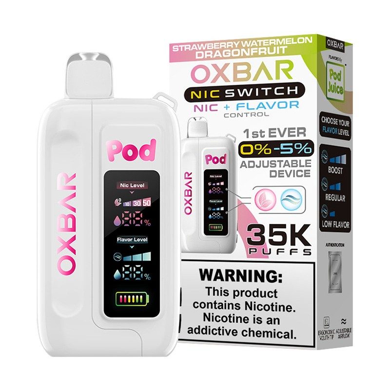 OXBAR Pod Juice NIC Switch 35,000 Puff Disposable Strawberry Watermelon Dragonfruit