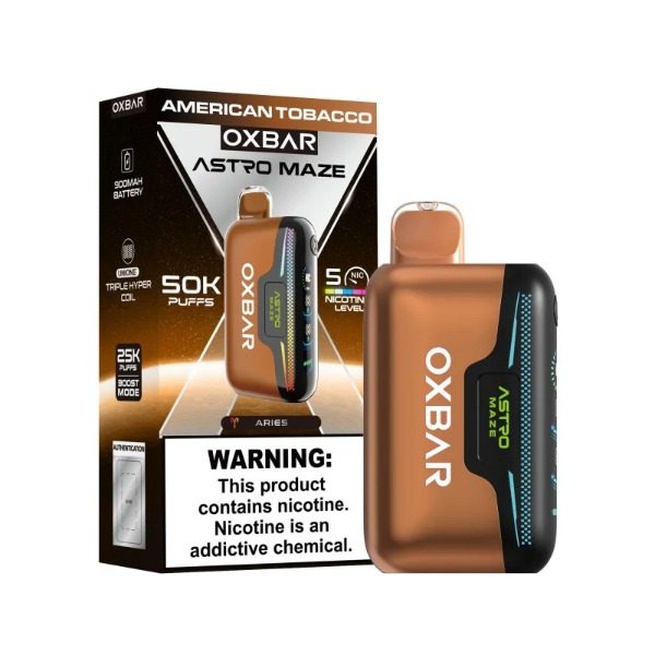 OXBAR Astro Maze 50,000 Puffs Disposable - American Tobacco