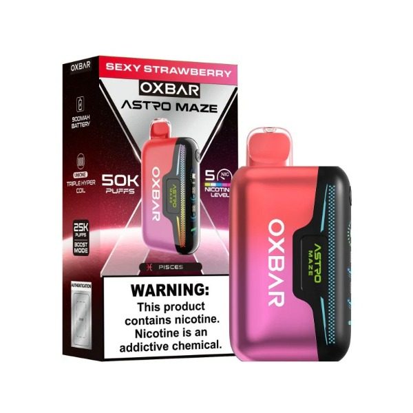 OXBAR Astro Maze 50,000 Puffs Disposable - Sexy Strawberry