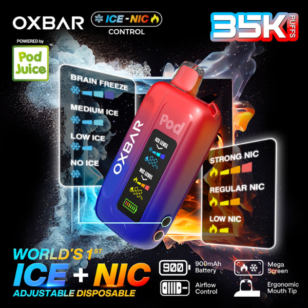 OXBAR x Pod Juice ICE-NIC Control 35,000 Puffs Disposable Best Deal