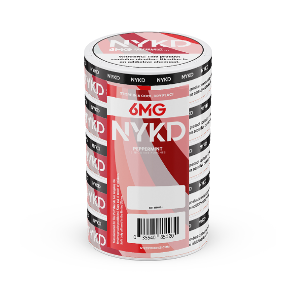 Best Deal NYKD Nicotine Pouches 20ct Can (5 Pack) - Peppermint 6mg