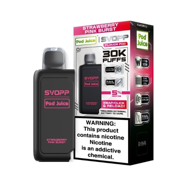 Pod Juice SVOPP 30,000 Puffs Disposable (Pod Only) - Strawberry Pink Burst