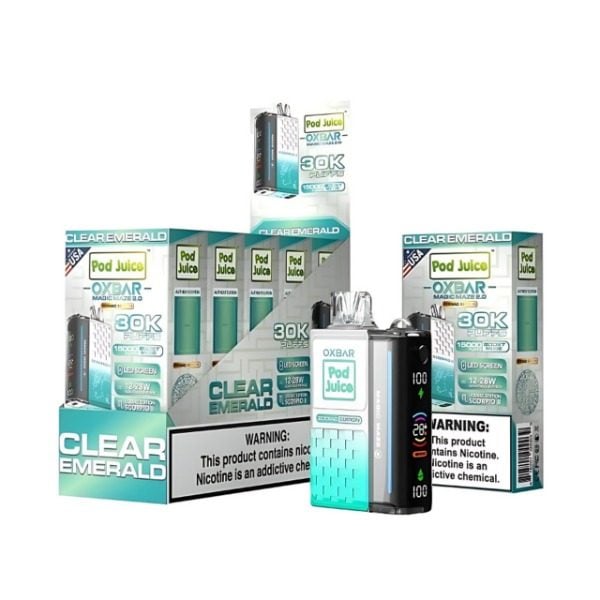 Pod Juice x OXBAR Magic Maze 2 30k Puffs Rechargeable Disposable - Clear Emerald