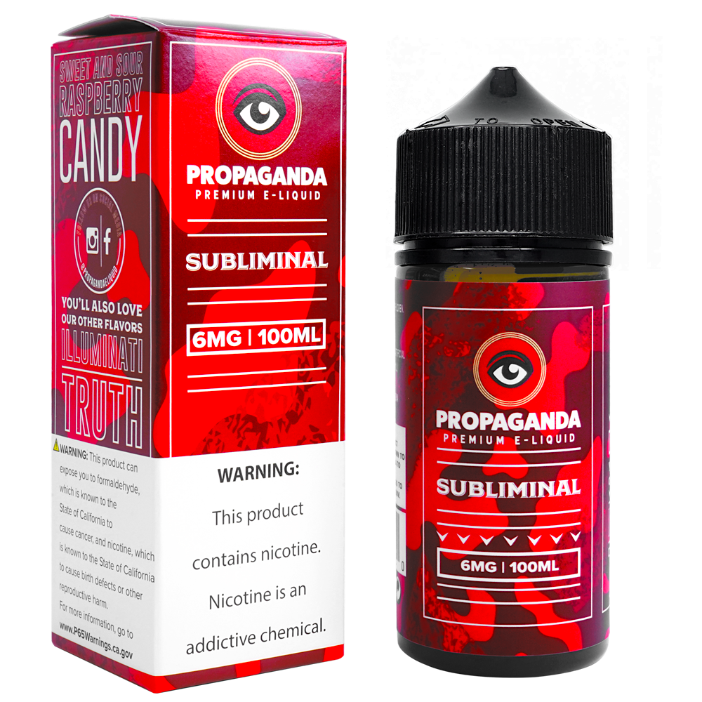 Subliminal 100ml vape juice propaganda