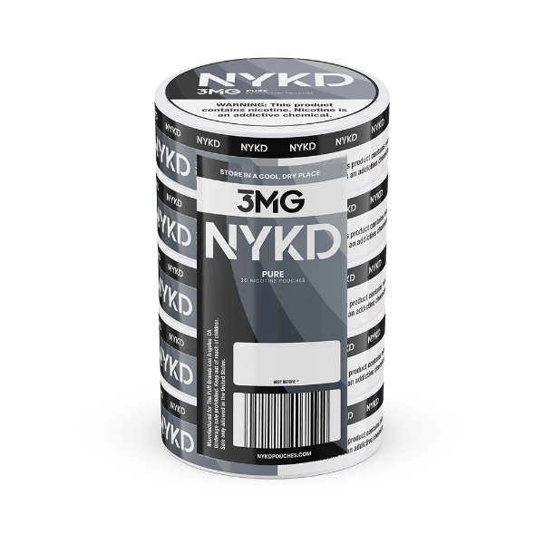 Best Deal NYKD Nicotine Pouches 20ct Can (5 Pack) - Pure 3mg