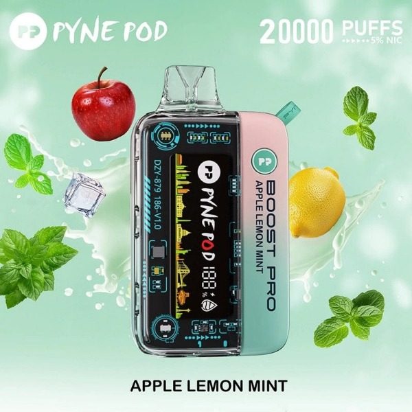 Pyne Pod Boost Pro 20000 Puffs Rechargeable Disposable - Apple Lemon Mint