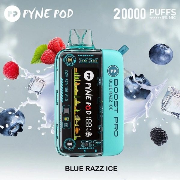 Pyne Pod Boost Pro 20000 Puffs Rechargeable Disposable - Blue Razz Ice