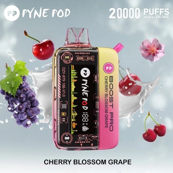 Pyne Pod Boost Pro 20000 Puffs Rechargeable Disposable - Cherry Blossom Grape
